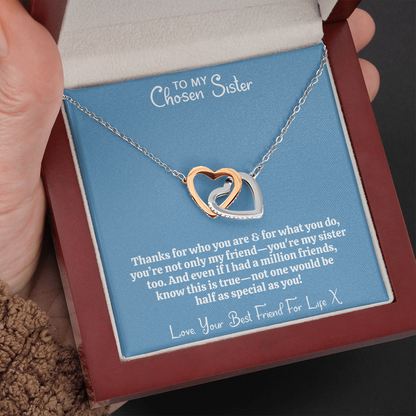 No Friend As Special As You - Best Friend Necklace | Chosen Sister | Interlocking Hearts Unbreakable Bond Necklace and Gift Box