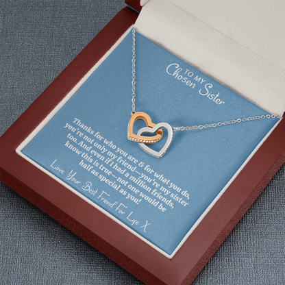 No Friend As Special As You - Best Friend Necklace | Chosen Sister | Interlocking Hearts Unbreakable Bond Necklace and Gift Box