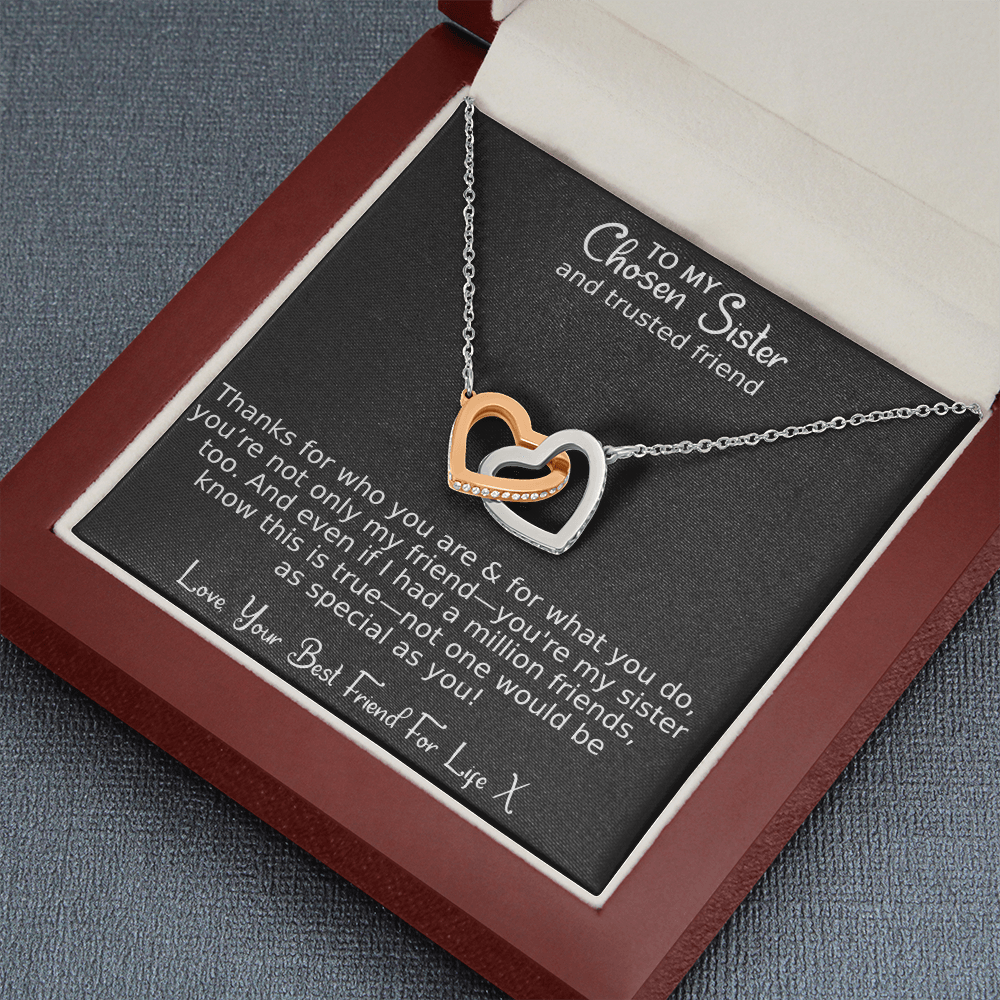 No Friend As Special As You - Best Friend Necklace | Interlocking Hearts Unbreakable Bond Necklace and Gift Box