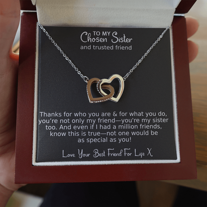 No Friend As Special As You - Best Friend Necklace | Interlocking Hearts Unbreakable Bond Necklace and Gift Box