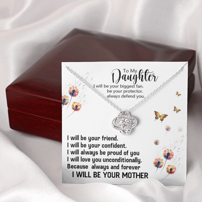 To My Daughter - Your Biggest Fan | Stunning Artisan Crafted 14k Gold Family Knot Necklace