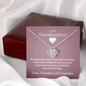 Granddaughter - Two Hugs (Grandma & Grandpa) | Beautiful 14k White Gold Granddaughter Knot Necklace