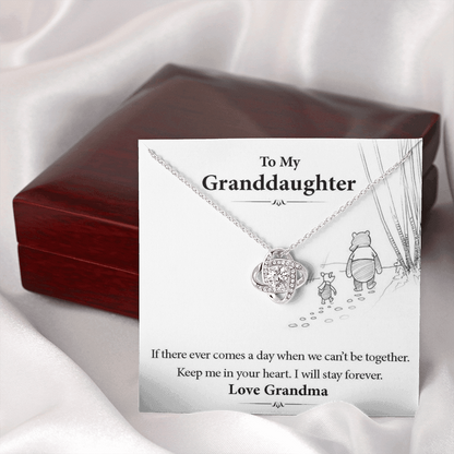 To My Grand Daughter - When We Can't Be Together (Love, Grandma) | Artisan Crafted 14k White Gold Family Knot Necklace
