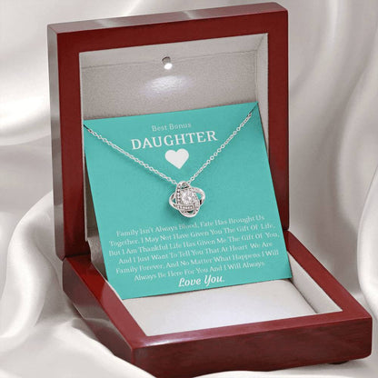 Best Bonus Daughter - Fate Has Brought Us Together | Stunning Artisan Crafted 14k Gold Family Knot Necklace