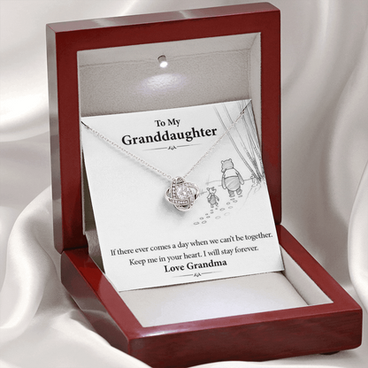 To My Grand Daughter - When We Can't Be Together (Love, Grandma) | Artisan Crafted 14k White Gold Family Knot Necklace