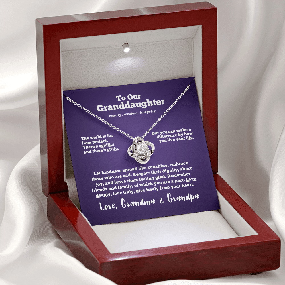 To Our Granddaughter - Wisdom | Beautiful 14k Gold & Stainless Steel Necklace