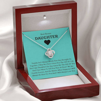 Best Bonus Daughter  - Fate Has Brought Us Together | Artisan Crafted 14k Brilliant Gold Family Knot Necklace