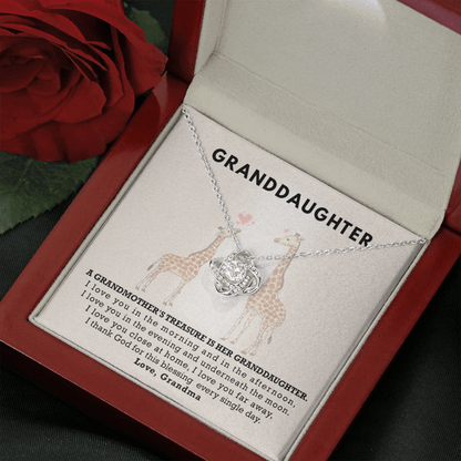 To My Grand Daughter - A Grand Mother's Treasure | Handcrafted 14k White Gold Family Knot Necklace