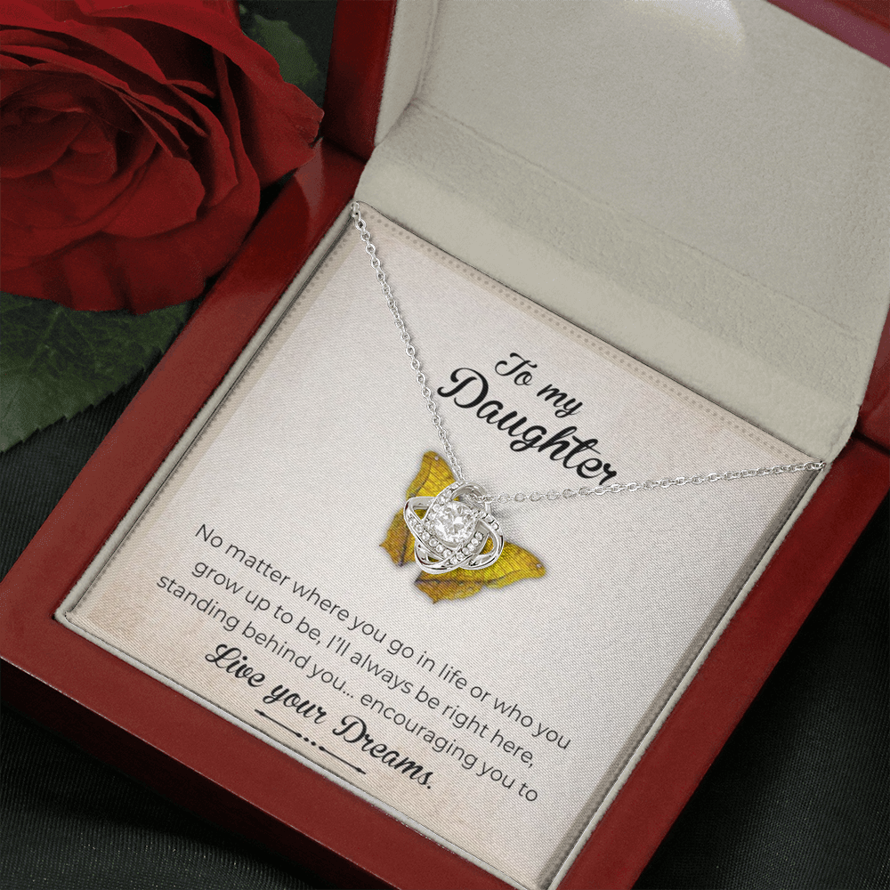 To My Daughter - Live Your Dreams | Artisan Crafted 14k Gold Family Knot Necklace