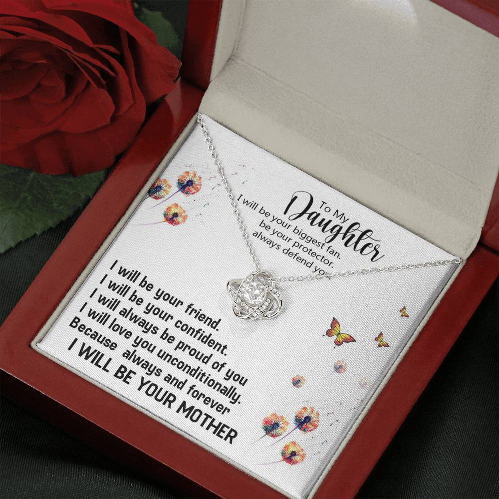 To My Daughter - Your Biggest Fan | Stunning Artisan Crafted 14k Gold Family Knot Necklace