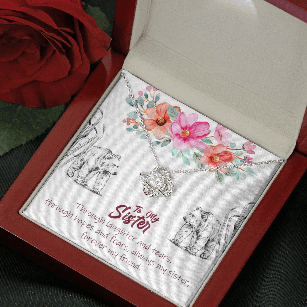 To My Sister - Forever My Friend | Artisan Crafted 14k Gold Family Knot Necklace