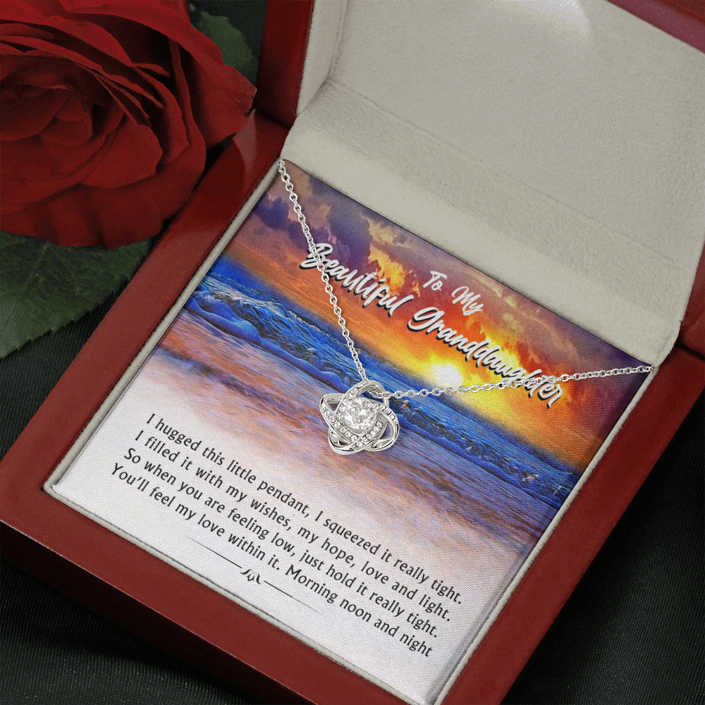 To My Beautiful Grand Daughter - When You are Feeling Low | Stunning Hand-crafted 14k Brilliant Gold Family Knot Necklace