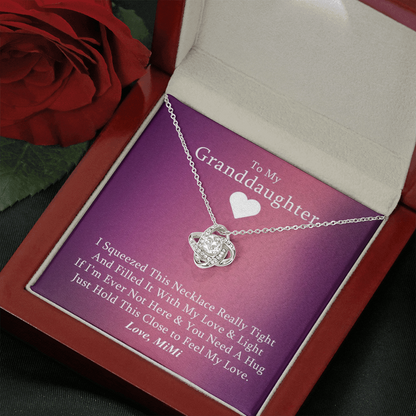 To My Grand Daughter - If You Need A Hug (Love Mimi) | Artisan Crafted 14k Gold Family Knot Necklace