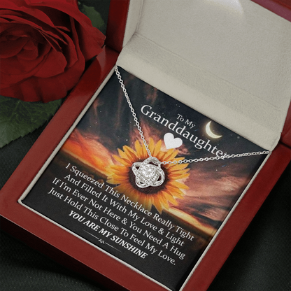 To My Grand Daughter - You Are My Sunshine | Handcrafted Artisan 14k Brilliant Gold Family Knot Necklace