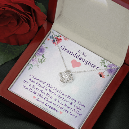 To My Grand Daughter - If I'm Not Here (Purple Floral Card) | Handcrafted 14k Brilliant Family Knot Necklace