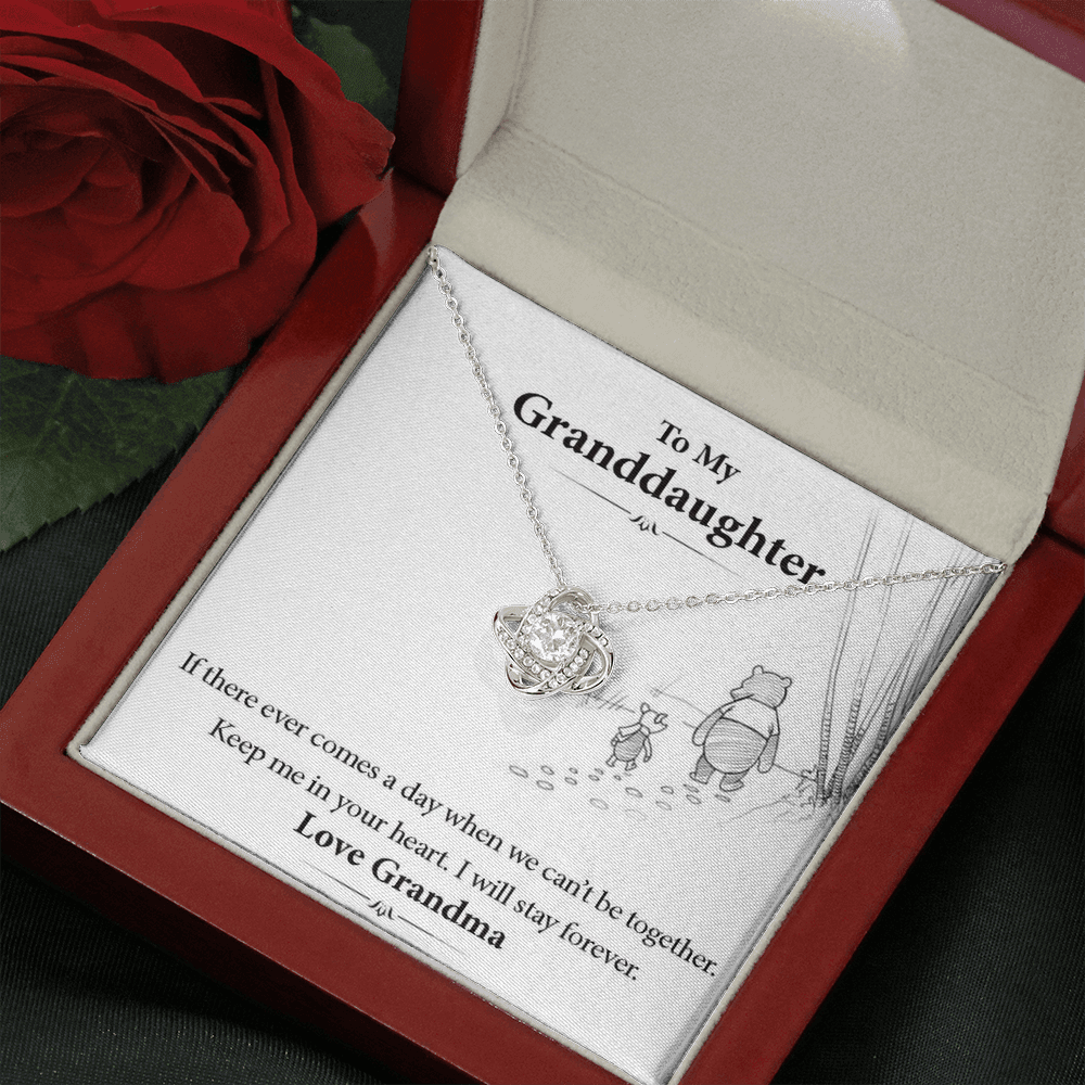 To My Grand Daughter - When We Can't Be Together (Love, Grandma) | Artisan Crafted 14k White Gold Family Knot Necklace