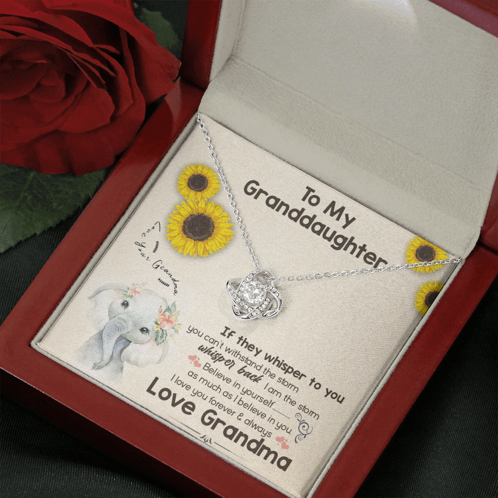 To My Grand Daughter - Believe In Yourself | Artisan Crafted 14k Brilliant Gold Family Knot Necklace