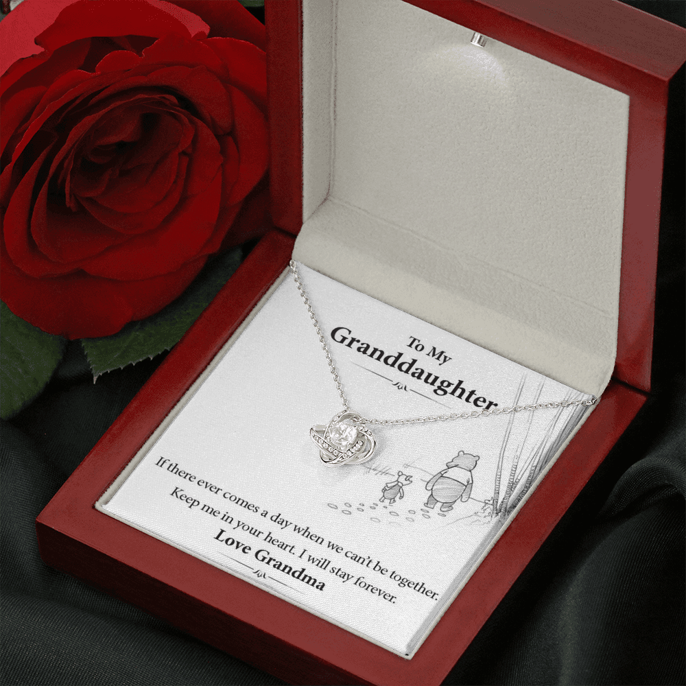 To My Grand Daughter - When We Can't Be Together (Love, Grandma) | Artisan Crafted 14k White Gold Family Knot Necklace