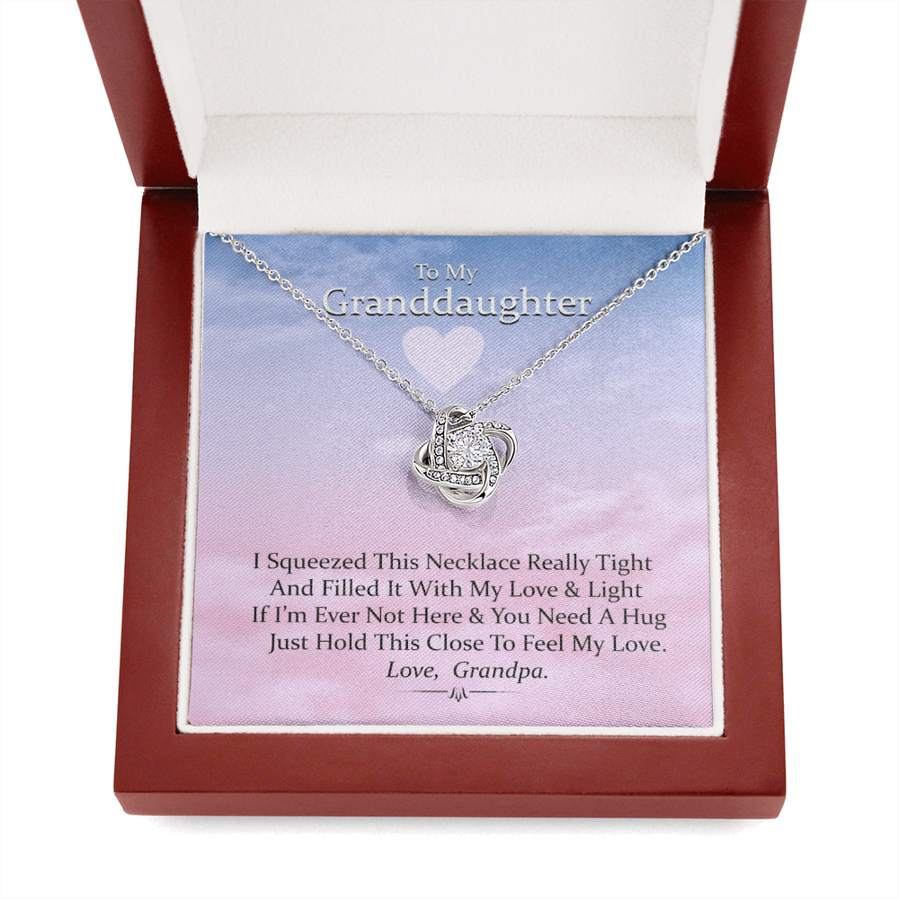 To My Grand Daughter - If I'm Not Here (Love Grandpa) | Artisan Crafted 14k Brilliant Gold Family Knot Necklace