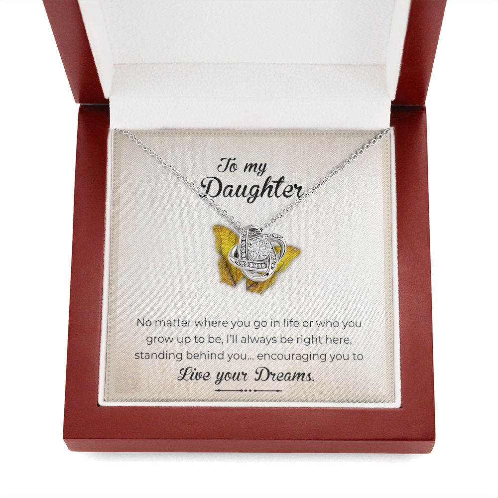 To My Daughter - Live Your Dreams | Artisan Crafted 14k Gold Family Knot Necklace