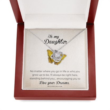 To My Daughter - Live Your Dreams | Artisan Crafted 14k Gold Family Knot Necklace