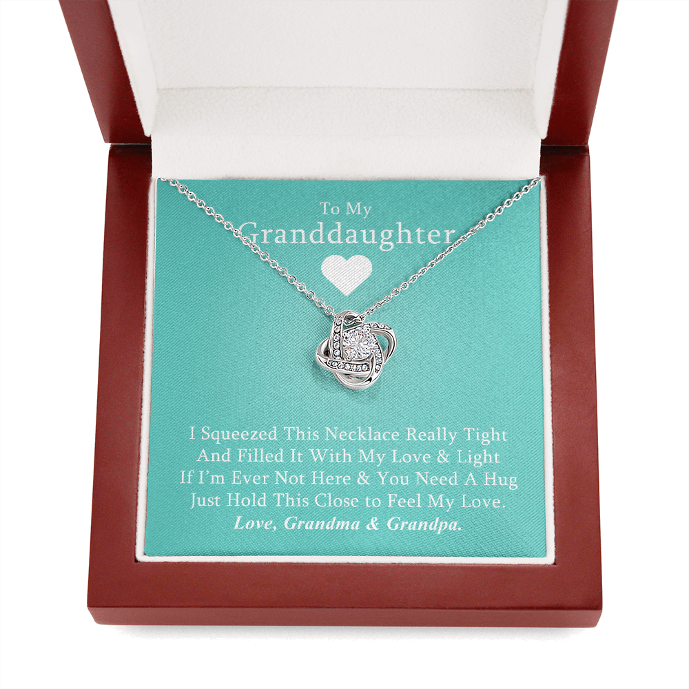 To My Grand Daughter (Love Grandpa/Grandma) | Artisan Crafted 14k Gold Family Knot Necklace