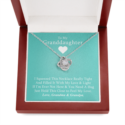 To My Grand Daughter (Love Grandpa/Grandma) | Artisan Crafted 14k Gold Family Knot Necklace