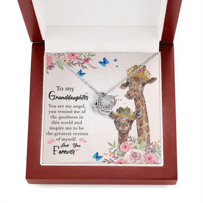 To My Grand Daughter - You Are My Angel | Artisan Crafted 14k Brilliant Gold Family Knot Necklace