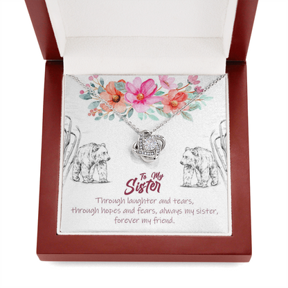 To My Sister - Forever My Friend | Artisan Crafted 14k Gold Family Knot Necklace