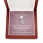 Granddaughter - Two Hugs (Grandma & Grandpa) | Beautiful 14k White Gold Granddaughter Knot Necklace
