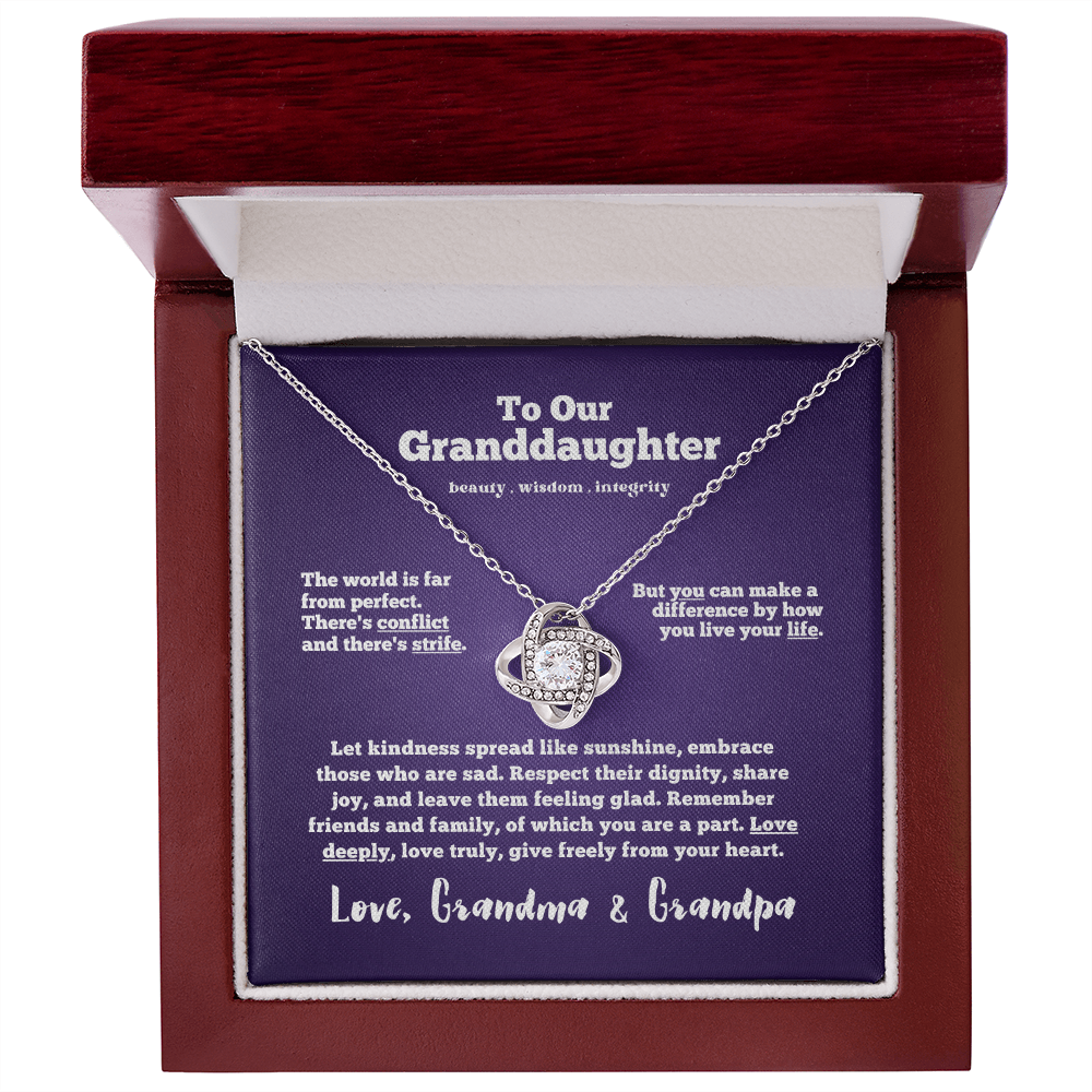 To Our Granddaughter - Wisdom | Beautiful 14k Gold & Stainless Steel Necklace