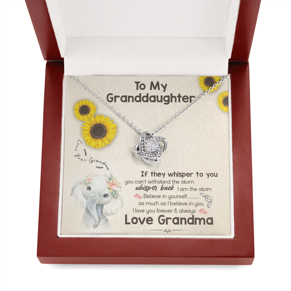 To My Grand Daughter - Believe In Yourself | Artisan Crafted 14k Brilliant Gold Family Knot Necklace