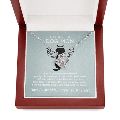 To The Best Dog Mom - There Was Love | 14k White Gold and Stainless Steel Remembrance Necklace