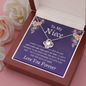 Necklace for Niece | 14k White Gold & Stainless Steel With Box and Poem Card (Purple)