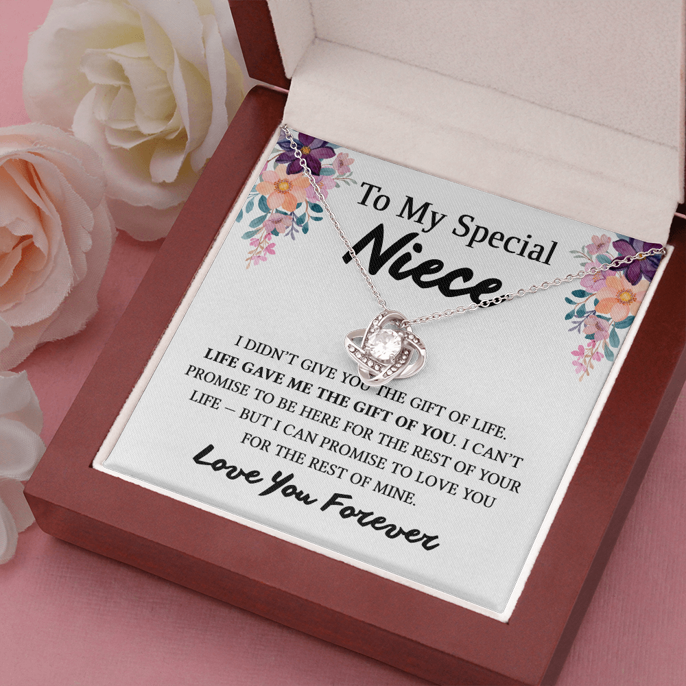 Necklace for Niece | 14k White Gold & Stainless Steel With Box and Poem Card (White)