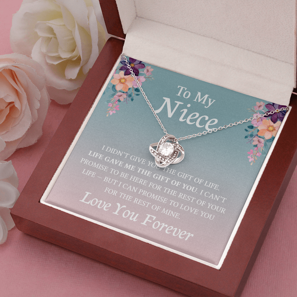 Necklace for Niece | 14k White Gold & Stainless Steel With Box and Poem Card (Lily)