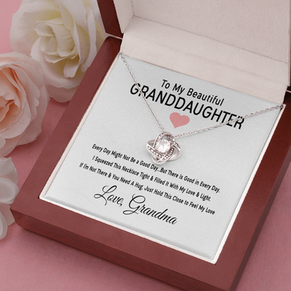To My Granddaughter - Good In Every Day | 14k White Gold Necklace for Granddaughter From Grandma