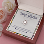 To My Soul Sister - Friends Connected At Heart 14k White Gold Necklace