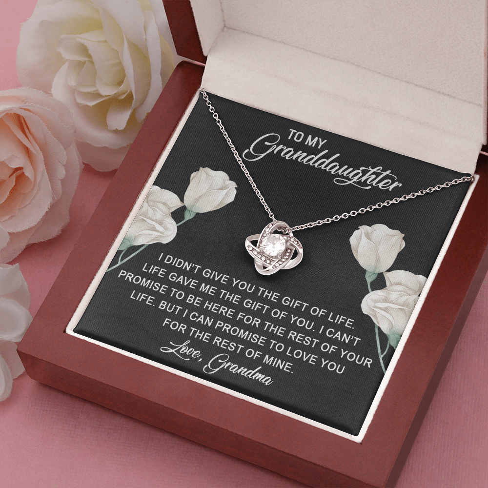 To My Granddaughter | Beautiful 14k White Gold Family Forever Love Knot | Granddaughter Keepsake Gift w/ Message Card