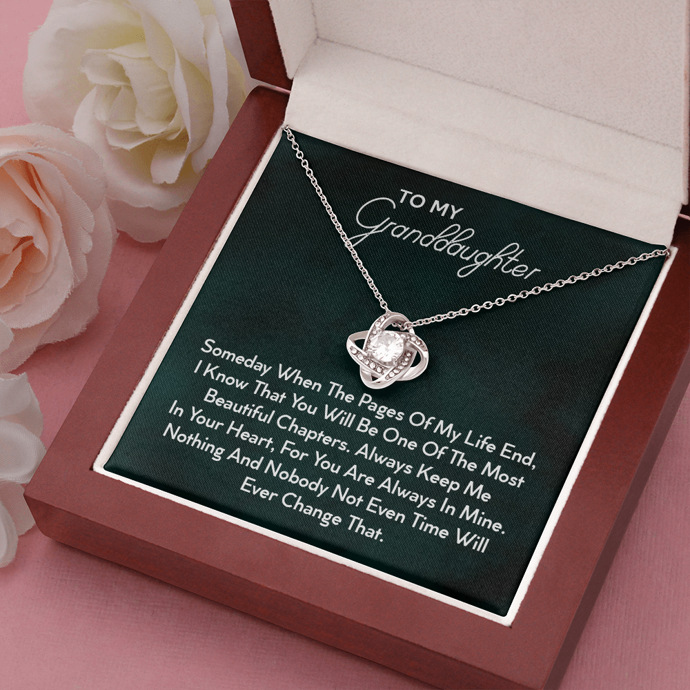 To My Granddaughter | Beautiful 14k White Gold Family Forever Love Knot | Granddaughter Keepsake Gift w/ Message Card