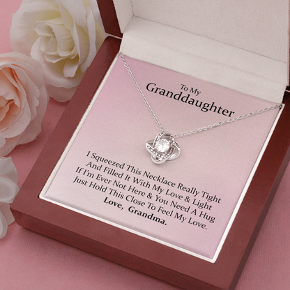 To My Granddaughter - Your Heart is Special | Beautiful 14k White Gold Family Forever Love Knot | Granddaughter Keepsake Gift w/ Message Card
