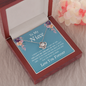 Necklace for Niece | 14k White Gold & Stainless Steel With Box and Poem Card (Blue)