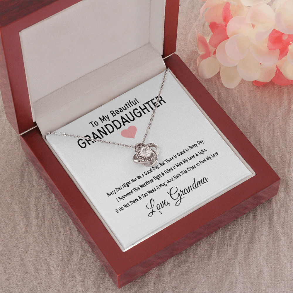 To My Granddaughter - Good In Every Day | 14k White Gold Necklace for Granddaughter From Grandma