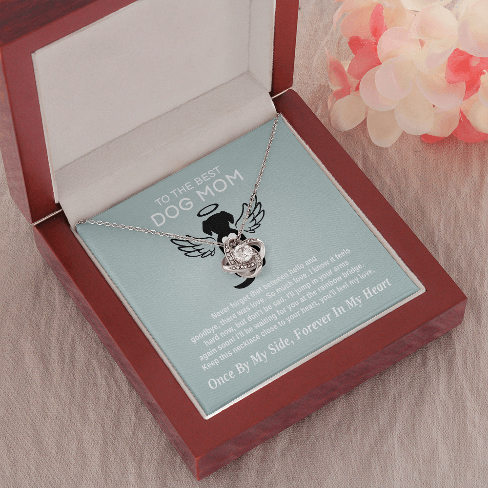 To The Best Dog Mom - There Was Love | 14k White Gold and Stainless Steel Remembrance Necklace