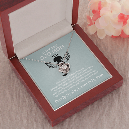 To The Best Dog Mom - There Was Love | 14k White Gold and Stainless Steel Remembrance Necklace