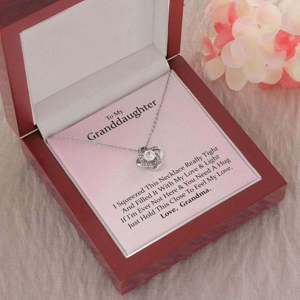 To My Granddaughter - Your Heart is Special | Beautiful 14k White Gold Family Forever Love Knot | Granddaughter Keepsake Gift w/ Message Card