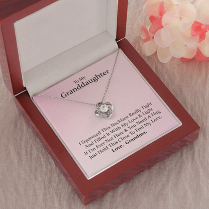 To My Granddaughter - Your Heart is Special | Beautiful 14k White Gold Family Forever Love Knot | Granddaughter Keepsake Gift w/ Message Card