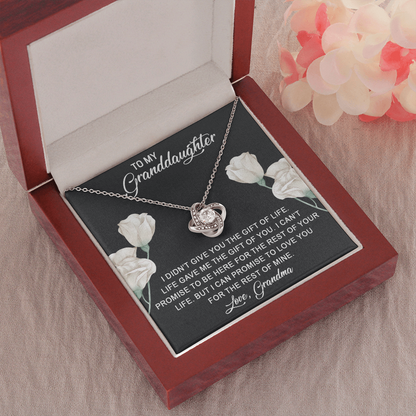 To My Granddaughter | Beautiful 14k White Gold Family Forever Love Knot | Granddaughter Keepsake Gift w/ Message Card