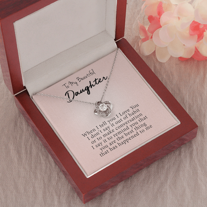 To My Granddaughter - I Love You | Beautiful 14k White Gold Family Forever Love Knot | Granddaughter Keepsake Gift w/ Message Card