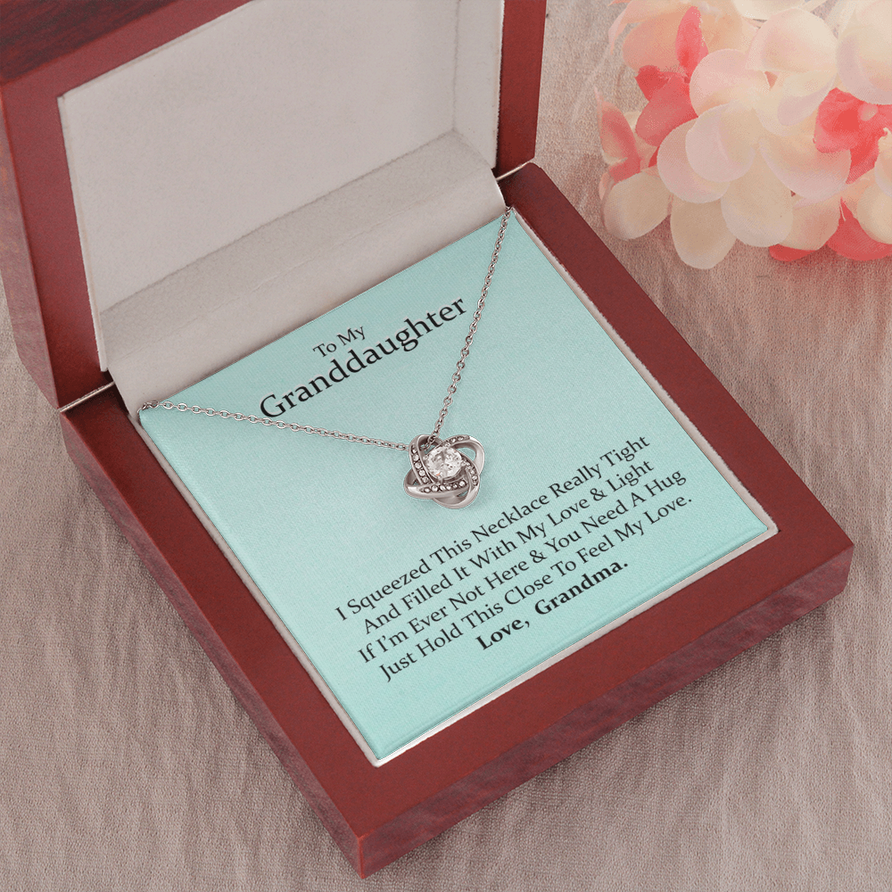 To My Granddaughter - I Love You Forever and More | Beautiful 14k White Gold Family Forever Love Knot | Granddaughter Keepsake Gift w/ Message Card